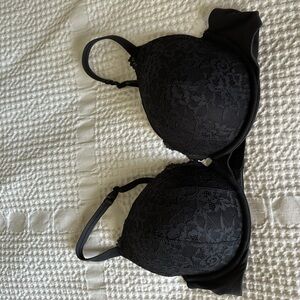 SKIMS Black Lace Push-Up Bra
